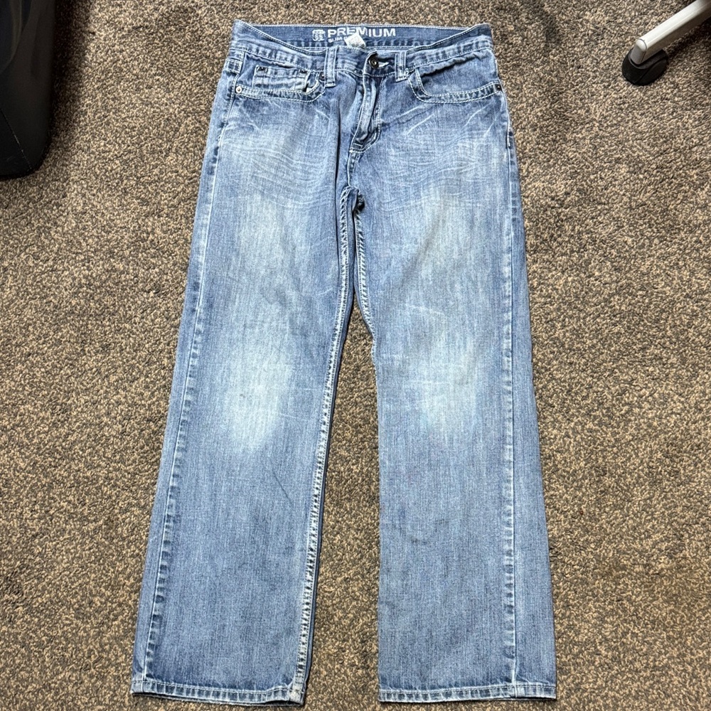 Route 66 Light Blue Slim Boot Jeans  30x30 30 Thick Stitch - Picture 3 of 6
